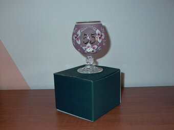 Skleněná narozeninová sklenička 55 let - 2