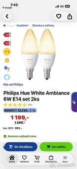 Philips Hue White Ambiance 5,2W LED E14 set 2ks - 2