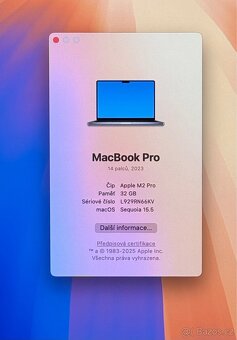 MacBook Pro 14” 2023/32GB RAM/M2 PRO/1TB SSD/Záruka - 2