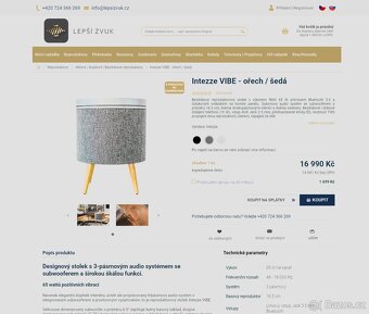 Luxusní reproduktor v konferenčním stolku Intezze VIBE - 2
