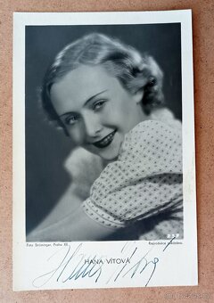 Hana Vítová, autogram na propagační fotografii, 30. léta - 2