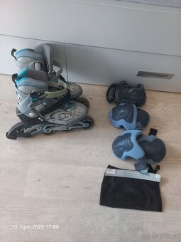 dámské kolečkové brusle s kompletními chrániči a taškou - 2