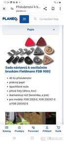 Prodám sadu nádstavců pro oscilační brusku Fieldmann. - 2