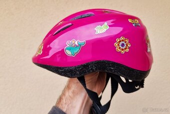 Dětská růžová cyklistická přilba XS - 2