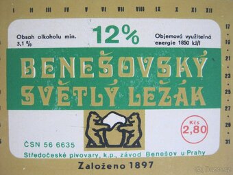 5000ks pivní etikety pivovar Benešov - 5 druhů - 2