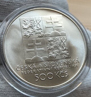 Stříbrná pamětní mince 500kčs Československý Tenis 1993 Top - 2