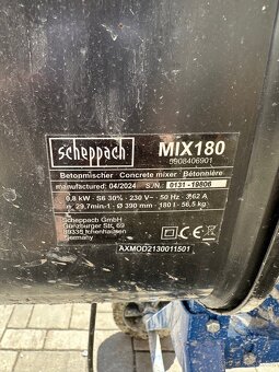 Míchačka Sheppach MIX 180 na 240V - 2