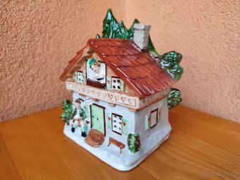 STARÁ PORCELÁNOVÁ NOČNÍ LAMPIČKA, PERNÍKOVÁ CHALOUPKA. - 2