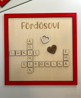 Rodinný dřevěný obraz scrabble - 2