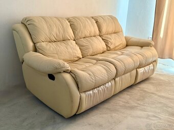 Polohovací, kožená sedací souprava - 2