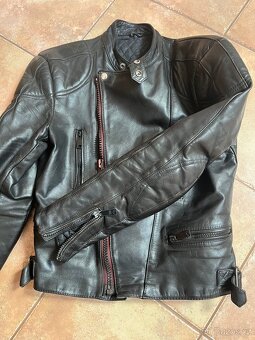 Kožená bunda na moto, černá - 2