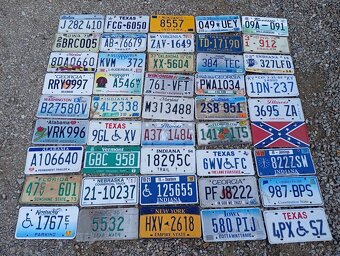 Staré poznávací značky USA spz. Dekorace na zeď. - 2