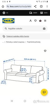 Sedačka Ikea Ektorp třímístná - 2