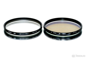 2 ks Hoya 72mm HD UV filtr + CPL filtr TOP STAV - 2