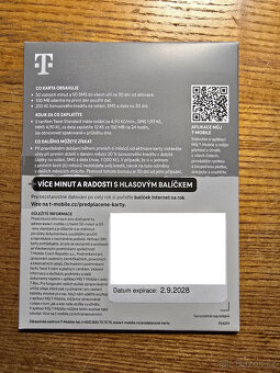 T-mobile SIM 200kč + 50 minut + 50 SMS + data - 2