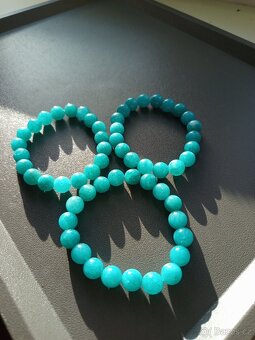 Náramek - Modrý chalcedon, 10 mm - 2