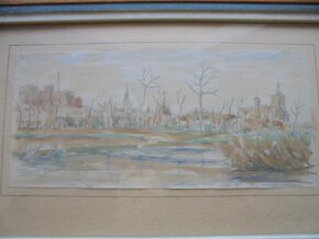 OBRAZ-SVATOPLUK HAVRLÍK-POHLED NA PARDUBICE - 2