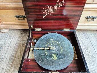 Starožitný hrací stroj Polyphon No 72G, 1890, s 8 zvonky - 2