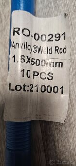 Wolframové elektrody 1,6 x 500mm – Weldstone (modré) - 2