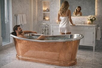 Prodám měděnou vanu a příslušenství. - 2