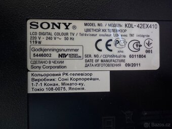 Televize Sony KDL-42EX410 černá - 2