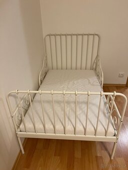 Dětská postel IKEA Minnen bílá + matrace a rošt - 2