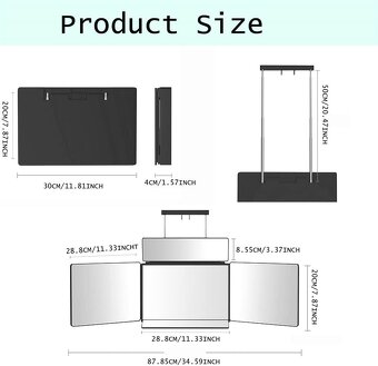 5stranné zrcadlo-dobijecí LED světlo - 2