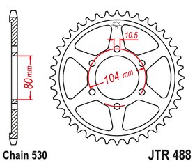 Řetězová rozeta JT 488-38 - 2