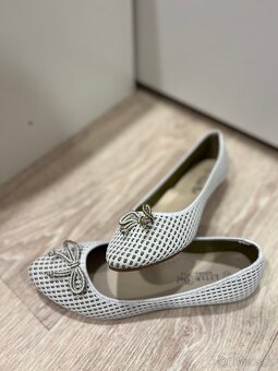 Dívčí béžové látkové baleríny 22,5-23cm 37 - 2
