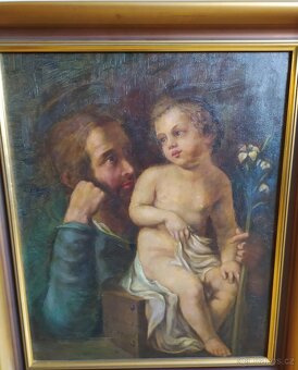 RARITA - Josef Bergler - Svatý Josef s Ježíškem - obraz - 2
