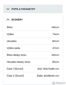Jídelní stůl+4 židle - 2