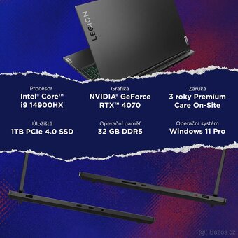 Lenovo Legion 7 16IRX9 RTX 3070 – jako nový, záruka 3 roky - 2