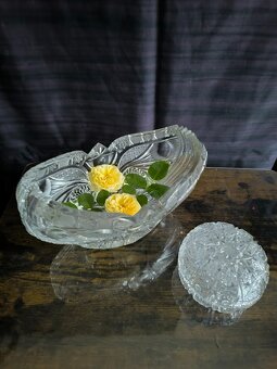 Český křišťál Mísa gondola + dóza na sladkosti - 2