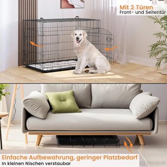 EUGAD Klec pro malé psy, Přepravní klec 108 x 76 x 69 cm - 2