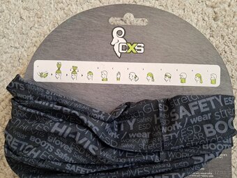 Multifunkční šátek černý s šedými nápisy, nový - 2