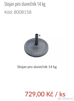 Nový slunečník 200cm se stojanem 14kg - 2