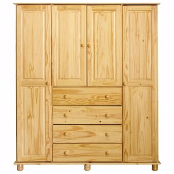 Dřevěná skříň 4dveřová 8852 lak - 2