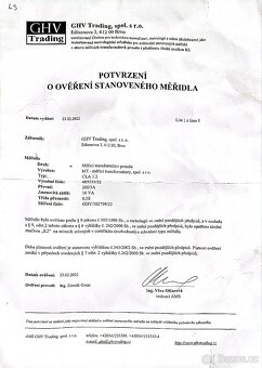 🧰 Měřicí transformátory proudu CLA 1.2 – 200/5 A, 3ks
 - 2