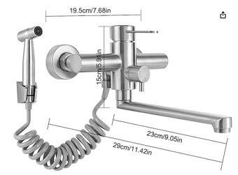 Nástěnná kuchyňská baterie SUS304 se sprškou - 2