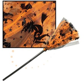 Kostým čarodějnice sukně, klobouk a koště - Oranžová - 2