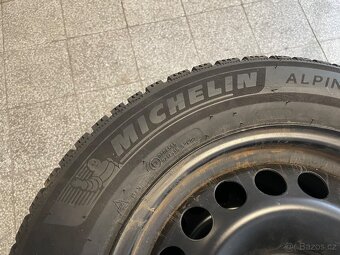 Plechové disky 6,5Jx15, 4x100 + zimní pneu 195/65 R15 - 2