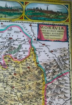 KOMENSKÉNO  MAPA  MORAVY   / obraz  65 x 49 cm  / - 2