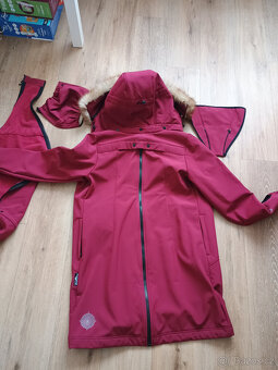 Angel Wings softshellový kabát na nošení s kožíškem - bordó - 2