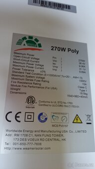 FVE panely 270Wp Amerisolar - 2
