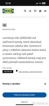Lamelový rošt 140cm (2x70cm) ikea leirsund - 2