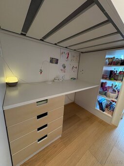 IKEA SMÅSTAD Dětská patrová postel bílá s psacím stolem - 2
