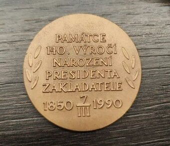 Pamětní medaile 140 výročí narození T. G. Masaryka - 2