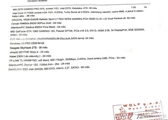 herní PC - i7 7700k, MSI NVIDIA 1080 8GB, 16 GB RAM - 2