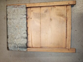 Starodávná valcha – dřevo + pozink, 34,5 × 49 cm - 2