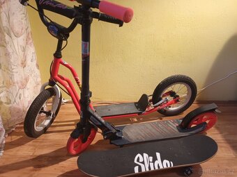 2 dětské koloběžky+skate - 2